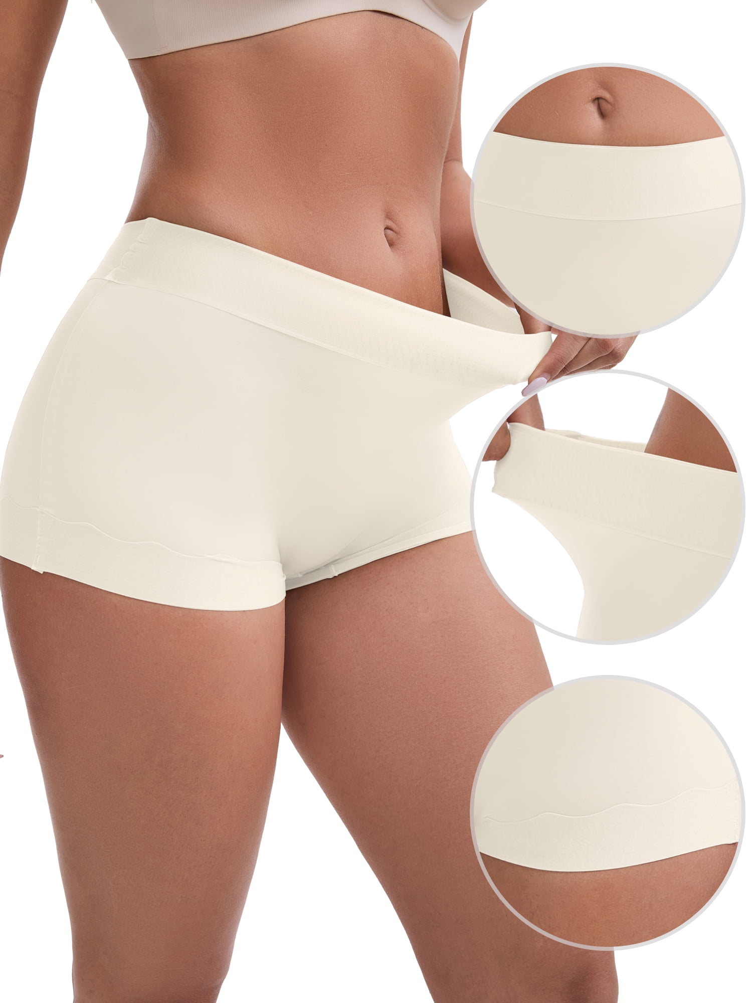 DARING DIVA Women's Butt Lifter Anti Chafing Slimming Shapewear M White