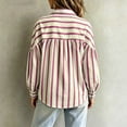 thumbnail image 6 of NTACZA Pleated Back Cute Summer Tops for Women Collared Blouson Striped Button Down Long Sleeve Shirts Work Relaxed Fit L, 6 of 9