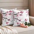 thumbnail image 3 of Outdoor Waterproof Pillow Covers Watercolor Pink Cherry Blossoms Decorative Throw Pillow Protectors,Pillowcase Cushion Cases for Patio Sofa Garden Couch,18x18in,Pack of 2, 3 of 11