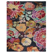 SAFAVIEH Aspen Candelario Colorful Floral Wool Area Rug, Charcoal/Blue, 8' x 10'