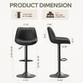 thumbnail image 3 of EOP Upholstered Bar Stools Set of 4, Adjustable Swivel Counter Height Bar Chairs with Backrest, Modern PU Leather Counter Stools for Bar, Kitchen, Dining Room, Black, 3 of 11