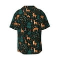thumbnail image 6 of Lafuoo Deers In The Forest Pattern Men's Cuban Collar Short Sleeve Shirt, Button-Down Resort Beach Pocket Shirt-Large, 6 of 7