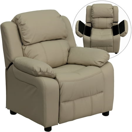 Flash Furniture Kids' Vinyl Recliner with Storage Arms, Multiple