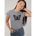 thumbnail image 2 of Monarch Butterfly Handdrawn T-Shirt Women -Image by Shutterstock, Female x-Large, 2 of 4