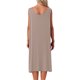 thumbnail image 3 of Camisón de algodón para mujer sin mangas, vestido largo de tanque, chemise de escote redondo, pijamas de salón, camiseta de noche M Beige, 3 of 6