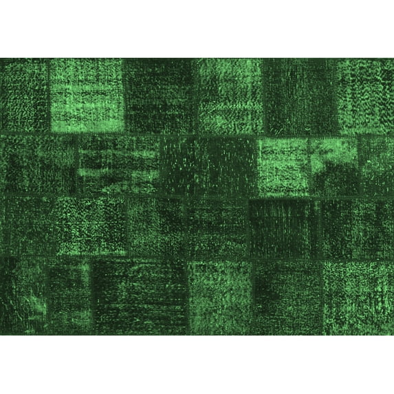 Ahgly Company Indoor Rectangle Persian Emerald Green Traditional Area Rugs, 6' x 9'