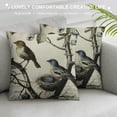 thumbnail image 3 of PRATYUS  Hopyeer  Rustic Vintage Animals Throw Pillow Covers Decorative Cute Rabbits Dragonflies Robin Birds Butterfly Classical Pairs Garden Flowers Pillow Cushion Cover White, 3 of 5