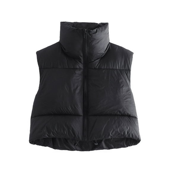 Douhoow Women Sleeveless Short Jacket Winter Warm Padded Puffer Quilted Vest Coat