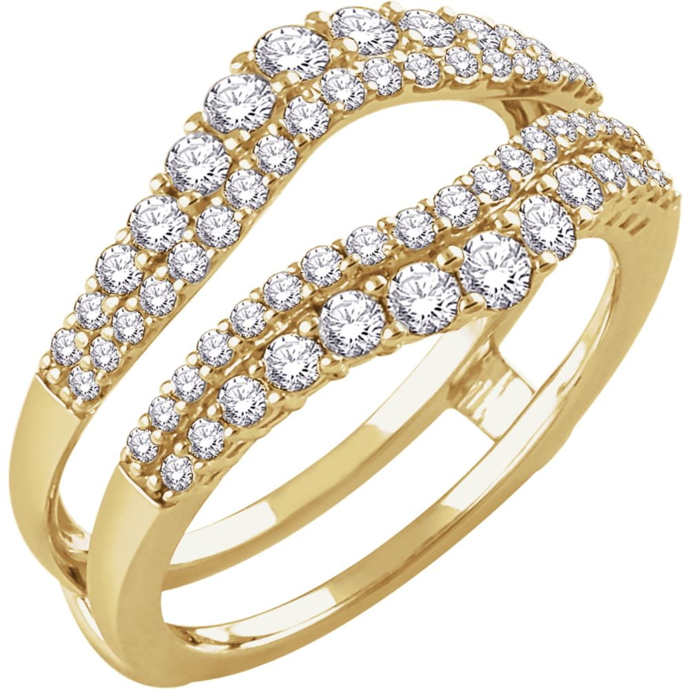 Diamond2Deal - 14K Yellow Gold 1 CTW Diamond Guard Ring Size 7 for
