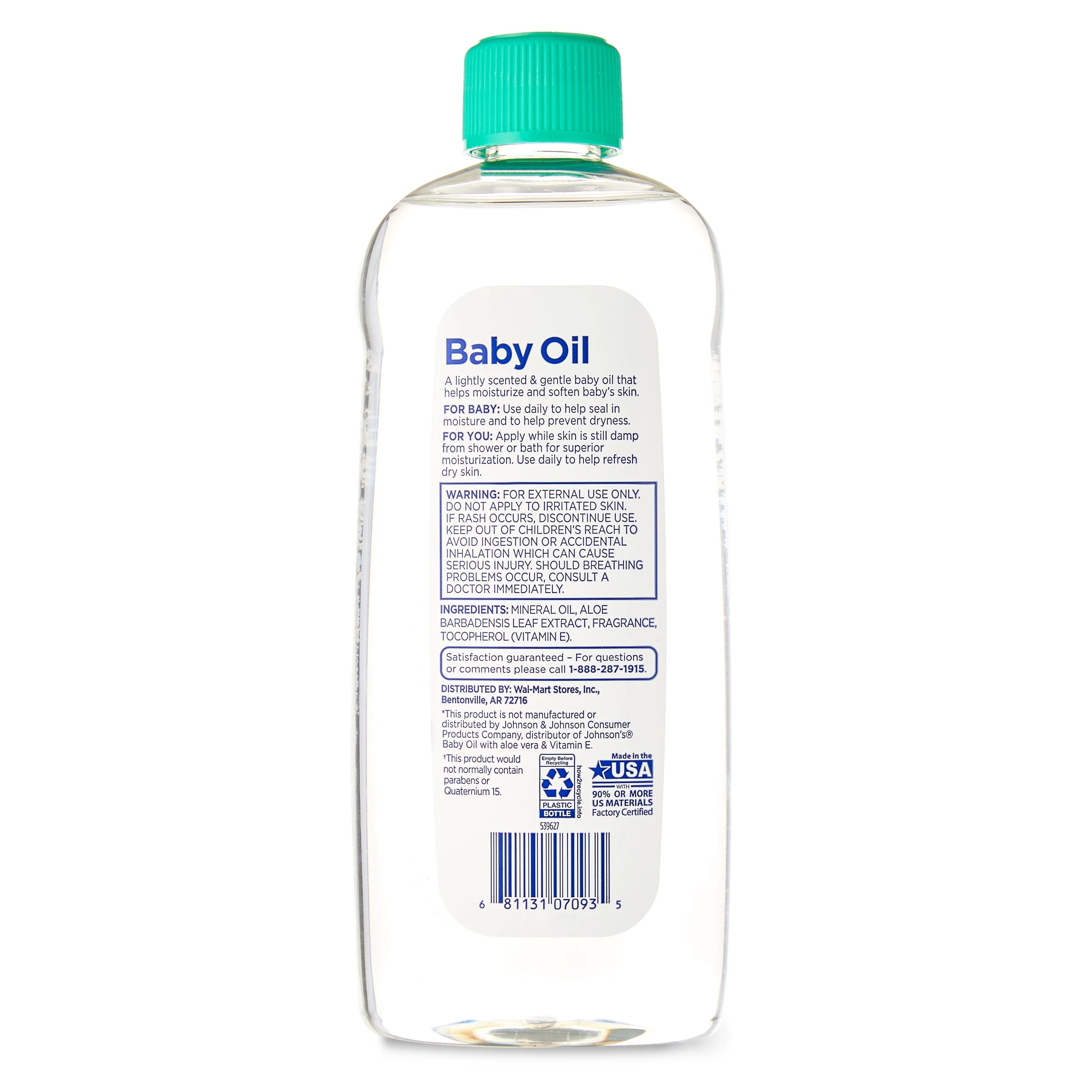 Equate Baby Oil with Aloe Vera and Vitamin E, 20 fl oz