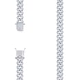 thumbnail image 2 of 925 Sterling Silver Round Cut Moissanite Unisex 10mm Cuban / Monaco Link Necklace 24" Chain | 20.60 Ct., 2 of 2