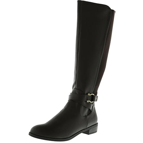 Karen Scott Women's Davina Brown Knee-High Leather Equestrian Boot - 8M