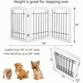 thumbnail image 4 of PAWLAND Free Standing Dog Gates For The House Stairs Doorways Indoor Foldable Wooden Small White Puppy Pet Gate Step Over Fence 60 W 24 H 3 Panels, 4 of 10