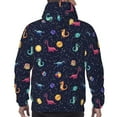 thumbnail image 7 of Kdxio Space Dinosaur Print Mens Casual Hooded Collar Drawstring Hoodies Pullover Sweatshirts Casual Long Sleeve Shirts-X-Large, 7 of 7