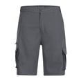 thumbnail image 5 of Dwellite Cargo Shorts Men Baggy Casual Summer Knee Length Bermuda Shorts Elastic Waist Big and Tall Multi Pocket Hiking Pants Dark Gray 2XL, 5 of 6