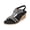 Black, variant on Women's Low Wedge Heels Summer Dressy Platform Sandals Elastic Bohemian Ankle Strap Open Toe Flower Casual Shoes