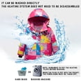 thumbnail image 6 of Hicidod Kids Heated Snowsuit Hooded Fashion Prined Ski Jacket And Pant Set Winter Warm Toddler Waterproof Outdoor Heating Ski Suit, 6 of 7