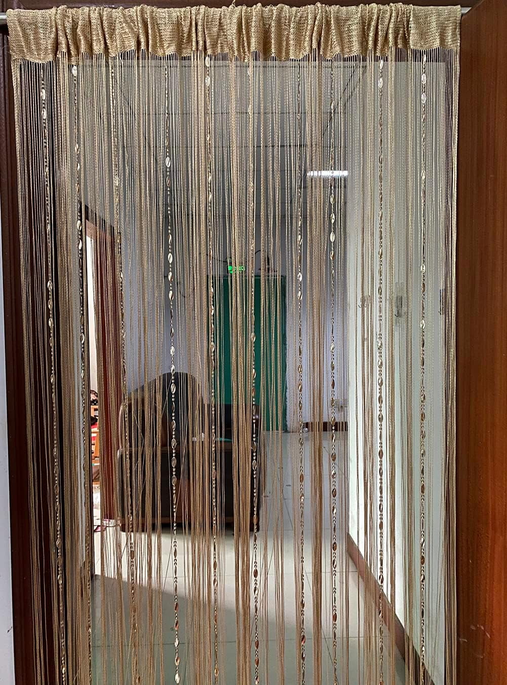 Button Beaded Door Curtain Fringe Tassel Living Room Divider Curtain