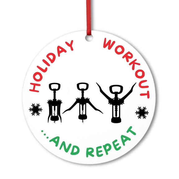 Christmas Ceramic Ornament, Holiday Workout and Repeat, Christmas Decors, Christmas Ornaments, Christmas Gift