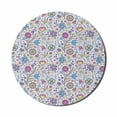 thumbnail image 1 of Pastel Mouse Pad for Computers, Peonies Daisies Tulips Colorful Doodle Style Botanical Garden with Heart Shapes, Round Non-Slip Thick Rubber Modern Gaming Mousepad, 8" Round, Multicolor, by Ambesonne, 1 of 2