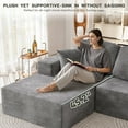 thumbnail image 4 of Homall Modular Cloud Couch with Deep Seating Modern L-Shaped Sectional Sofa Upholstered Sofa for Apartment Living Room, Corduroy Gray, 4 of 11