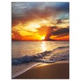 thumbnail image 2 of Yellow Sunset over Gloomy Beach - Modern Beach Canvas Art Print, 2 of 3