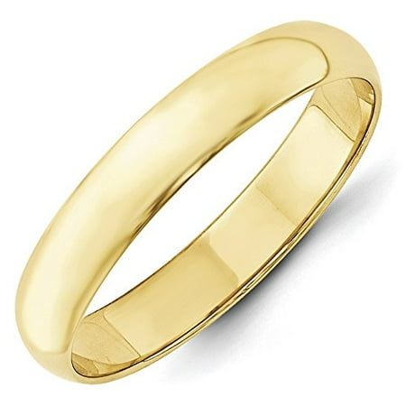10K Yellow Gold 4.00MM LTW Half Round Wedding Band Ring (6)