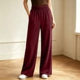 thumbnail image 6 of Maplenight Womens Wide Leg Pants with Pockets Elastic High Waist Casual Pants Work Office Evening Trousers, 6 of 7