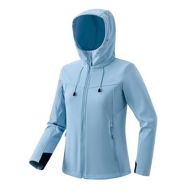 Chaquetas y abrigos casuales con capucha de manga larga para mujer, color para exteriores, manga larga, cremallera, protector solar, impermeable, a prueba de viento, chaqueta con capucha de talla gran