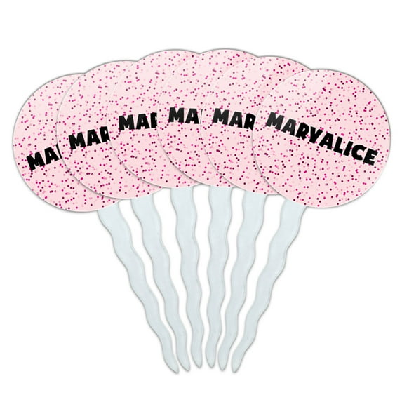 Maryalice Cupcake Picks Toppers - Set of 6 - Pink Speckles