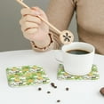 thumbnail image 6 of Bingfone Vintage Gnome And Pineapple Leather Drinks Coasters With Set Of 6,Suitable For Home Kitchen,Coffee Cup Coasters Home Gift, 6 of 9