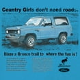thumbnail image 3 of Ford Bronco Country Girls Don't Need Roads T-Shirt Vintage Truck Fan 4x4 Off Road Adventure Classic Car Women's Tee, 3 of 7
