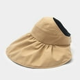 thumbnail image 3 of Visland Women Sun Hat Anti-UV Velcro Adjustable Solid Color Breathable Sunscreen Beach Hat for Summer, 3 of 5