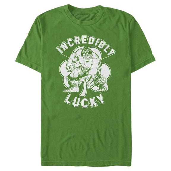 Men's Marvel St. Patrick's Day Hulk Lucky Clover Graphic Tee Kelly Green Large