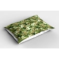 thumbnail image 2 of Ambesonne Frog Pillow Sham 2 Pack, Skull Camouflage Design, 30"x20", Sage Pine Green, 2 of 3