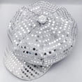 thumbnail image 5 of Jiibva Glitter Sequin Hat 70s Disco Adult Hat Bling Costume Hats Retro Dress Up Caps Newsboy Cap Beret Birthday Party Dance Caps Fancy Dress Accessory, 5 of 7