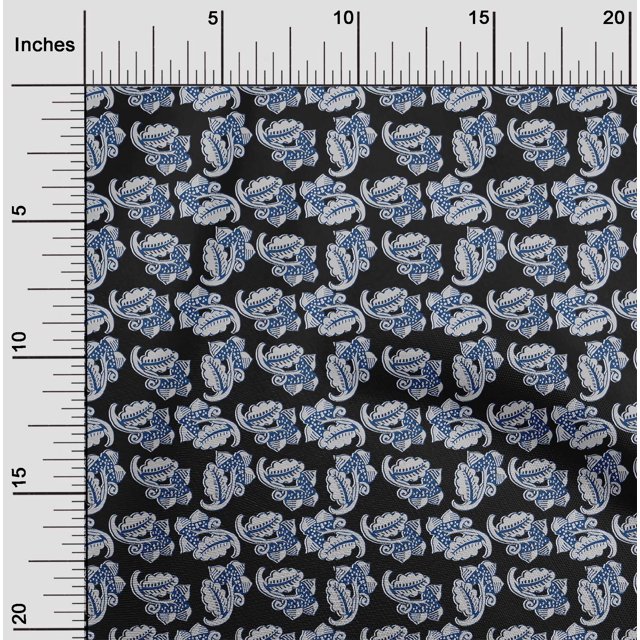 oneOone Cotton Poplin Fabric Leaves & Floral Block Decor Fabric Printed BTY 42 Inch Wide