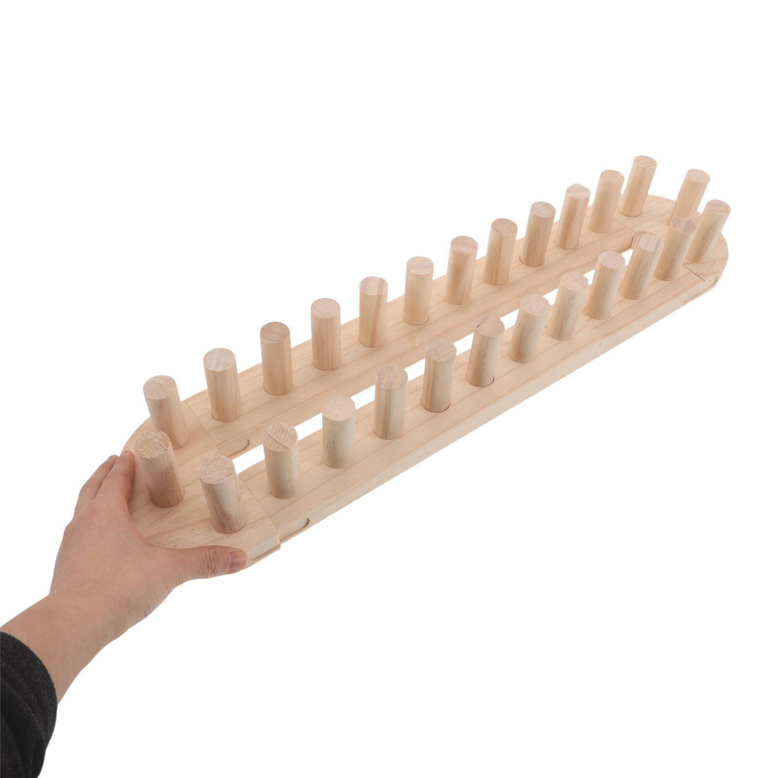 LOLIPPYY Adjustable Wood Weaving Board for Knitting Scarves, Blankets and Crafts, Multifunctional Khaki Design Tool