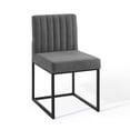 thumbnail image 3 of Modway Carriage Dining Chair Upholstered Fabric Set of 2 in Black Charcoal, 3 of 8