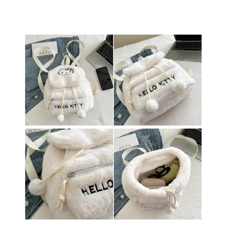 Hello Kitty Fur Plush Backpack Hello Kitty® Fur Backpack - White | MainPlace Mall main image 3
