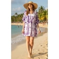 thumbnail image 3 of HAPPY BAY Women's Summer Loungewear OverSize Caftan Knee Length Housecoat 2X-3X Purple Pebble_AC860, 3 of 4