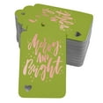 thumbnail image 1 of Inkdotpot Merry And Bright Christmas Bottle Tag Real Rose Gold Foil Favor Hang Tags Pack Of 50, 1 of 6