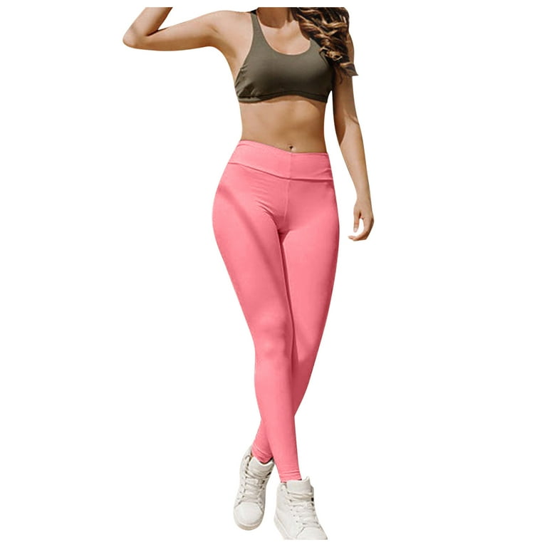 Xinqinghao Yoga Leggings For Women Ladies High Waist Fitness Pants Sports  Stretch Yoga Pants With Pockets Women Yoga Pants Pink XL 
