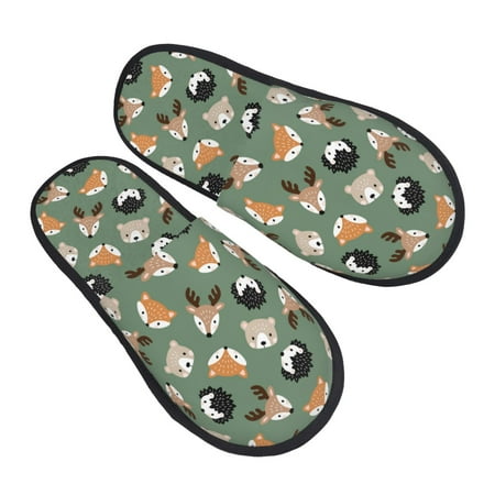 

JUNZAN Animal Heads Slippers for Women House Shoes Non Slip Indoor/Outdoor Pineapple And Cactus Designs-Large