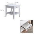 thumbnail image 2 of Leick Home Laurent 20 In. Solid Wood End Table With Shelf And Drawer White 10507-Wt, 2 of 9