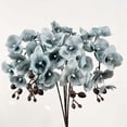 thumbnail image 6 of Artificial Orchid Flowers 9 Large Heads of Real Touch Vivid Phalaenopsis Orchid Flower Stem 27.2" Tall, Artificial Flowers Branches for Home Decor, Office House Decoration-Purple Phalaenopsis, 6 of 6