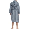thumbnail image 2 of Men's Hanes 4204 Woven Shawl Robe (Blue Plaid XL/XXL), 2 of 2