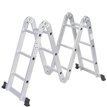UBesGoo 12.5 feet Aluminum Folding Scaffold Ladder, 330 lbs Capacity