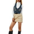thumbnail image 2 of Inevnen Women's Sleeveless Denim Vest V Neck Button Down Jean Waistcoat Jacket, 2 of 8