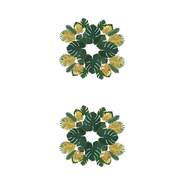 QualitChoice 60 Pieces Artificial Leaves Home Bedroom Simulation Leaf Decoration 9 Kinds 2PCS